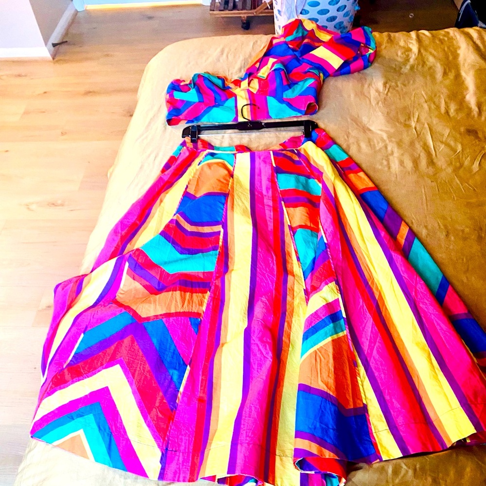 FARM Rio Colorful Chevron Dress